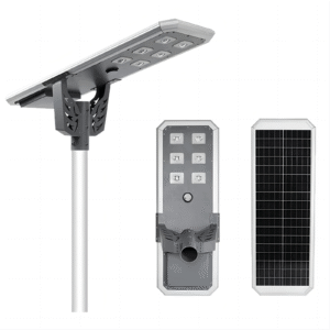 High powered aluminum solar street light with remote control and solar panel