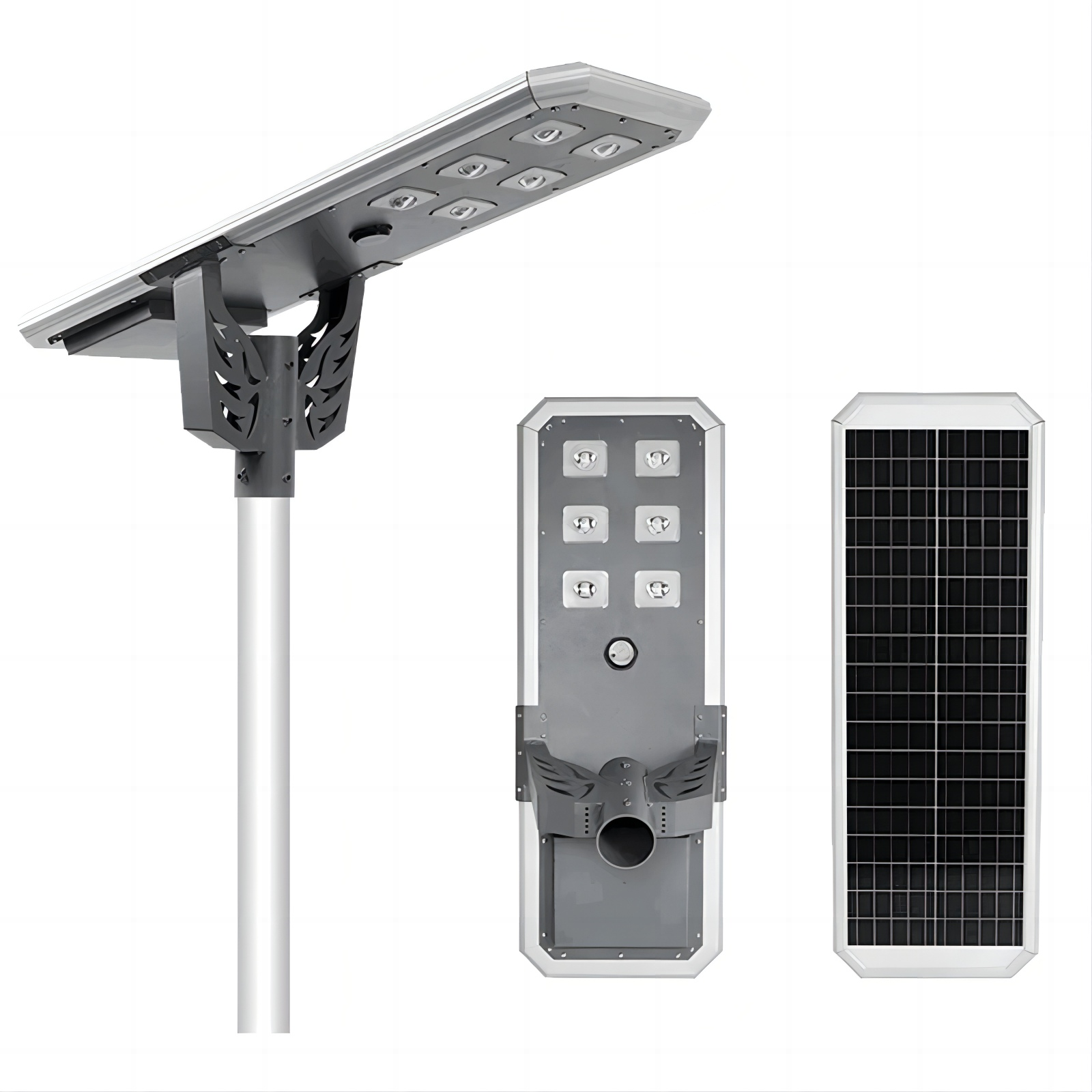 High powered aluminum solar street light with remote control and solar panel