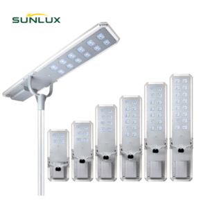 SUNLUX SL-AS01 all-in-one solar street light with integrated solar panel and LED lamp