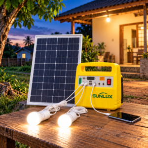 10W Portable Solar Home Lighting System with 2 LED Bulbs