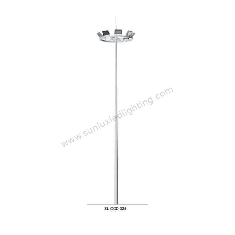 SL-GGD-025 high mast pole with circular LED floodlight mounting frame