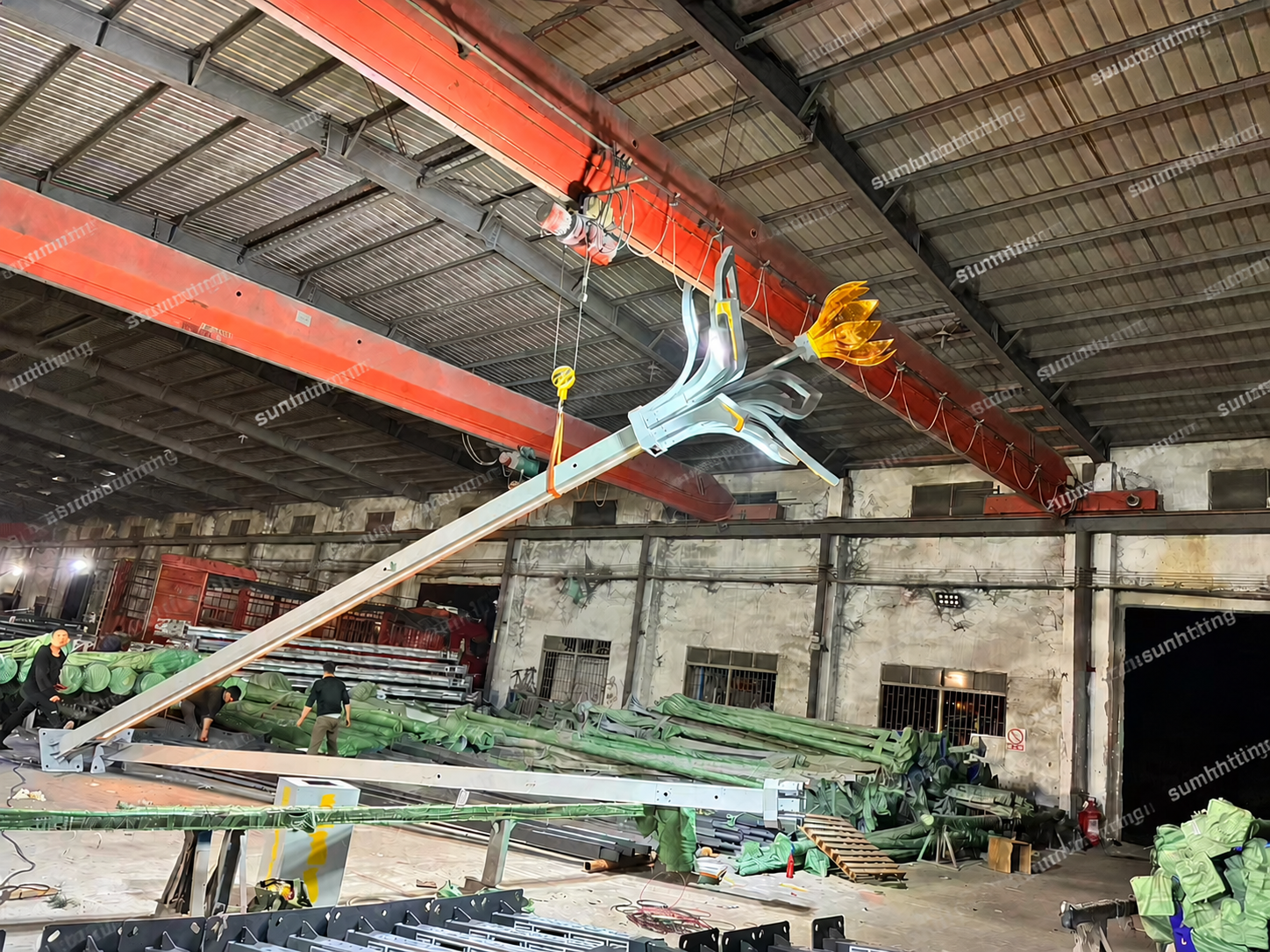 Smart pole structure with CCTV surveillance camera mounting