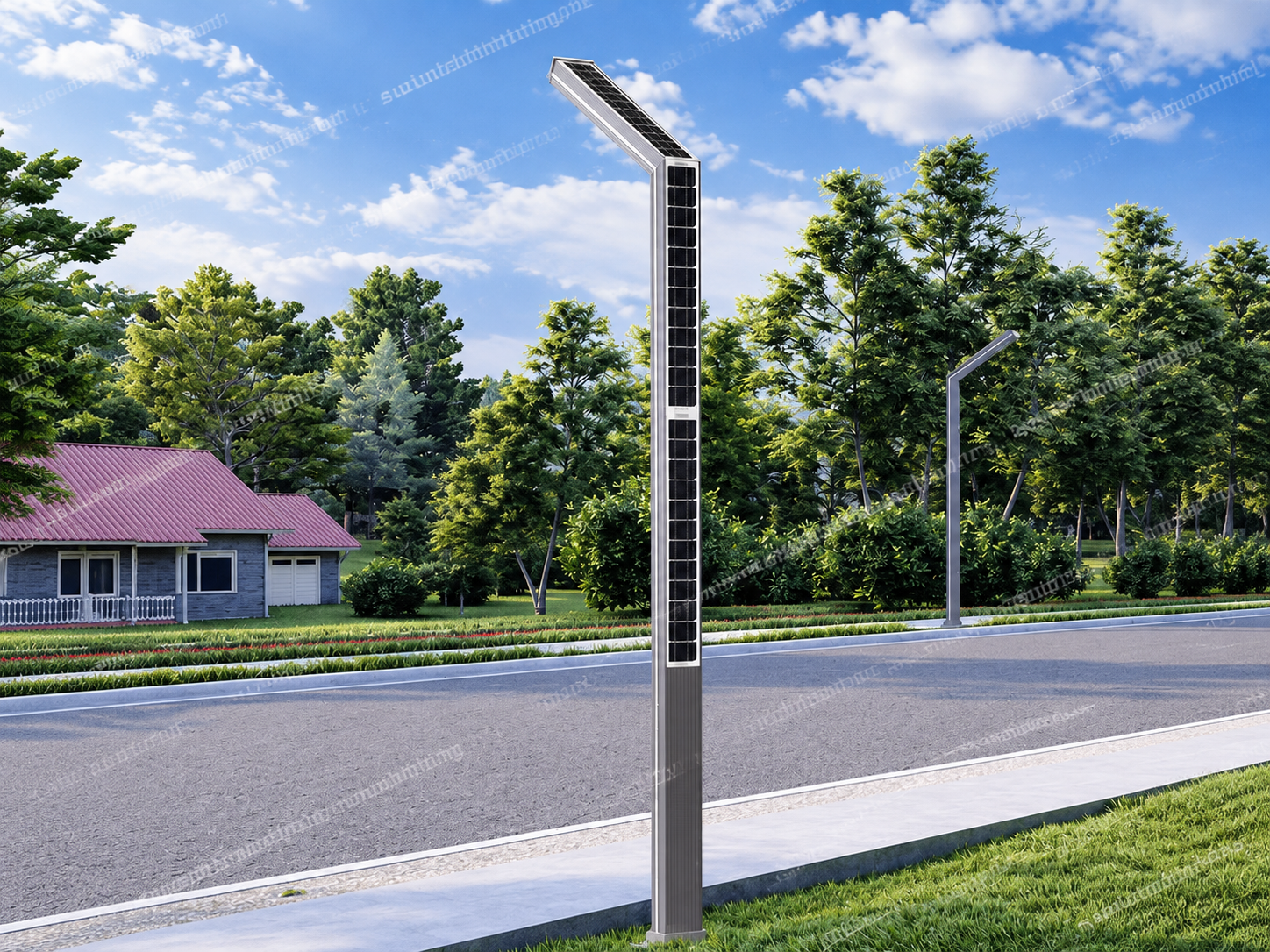 Smart lighting pole for municipal roads and street lighting
